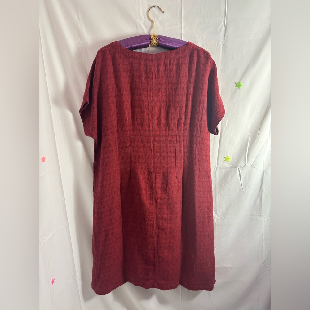NWT Brick Red Soft Surroundings Remi Gauze Slip Linen Blend Shirt Dress Size M - Picture 6 of 16
